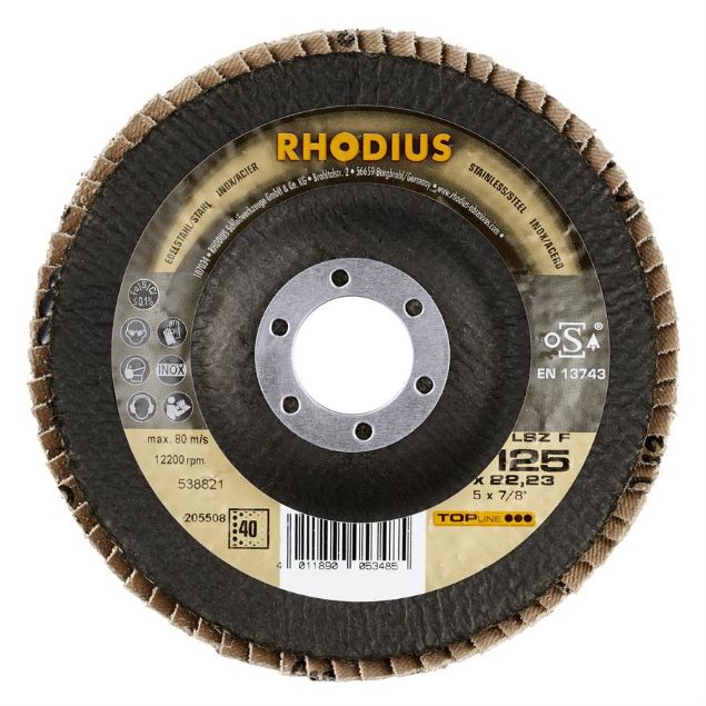 Vis detaljer for Rhodius Lamelslibeskive LSZ F 125mm Z40 Billede af Rhodius Lamelslibeskive LSZ F 125mm Z40