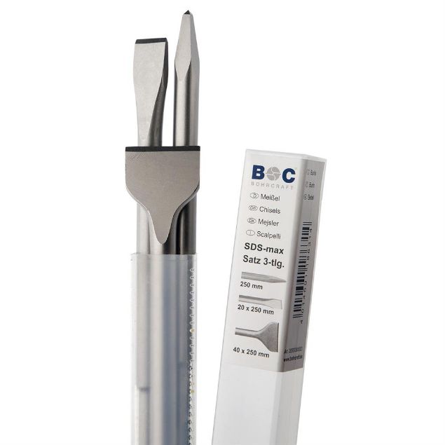 Vis detaljer for Bohrcraft mejselsæt SDS-Plus 3 dele Billede af Bohrcraft mejselsæt SDS-Plus 3 dele