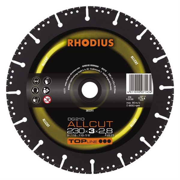 Billede af Rhodius Diamantklinge 210 All-cut 230x22,2mm