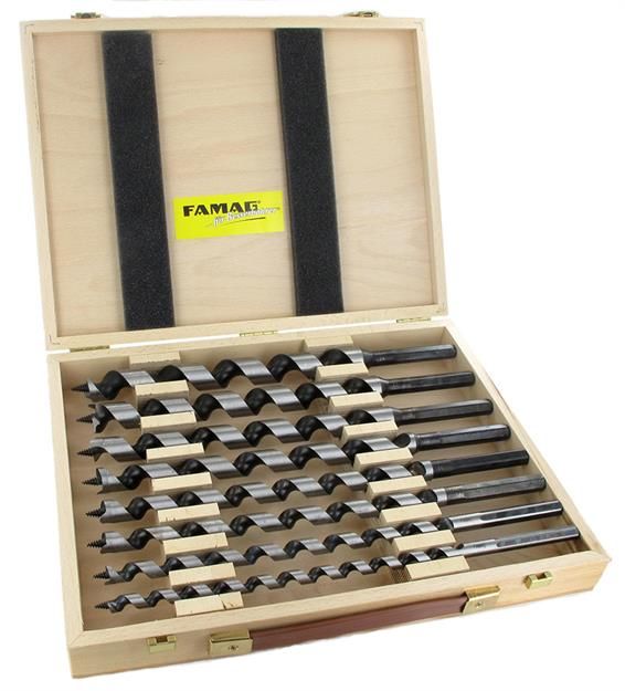 Billede af Træsnegleborsæt 8 dele 320/255mm. Ø 10, 12, 14, 16, 18, 20, 22, 24 mm