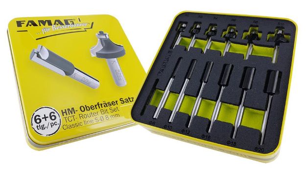 Billede af Overfræser sæt 6 +6 dele - Metalboks