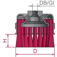 Billede af Lessmann kopbørste Snoet 80mm M14 Stål 0,80
