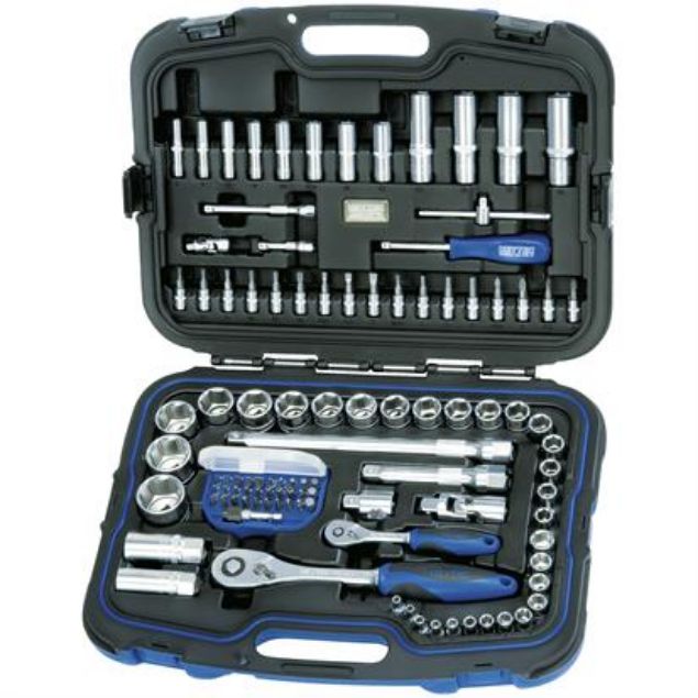 Vis detaljer for Heytec topnøglesæt 1/4"+1/2" 105 dele Billede af Heytec topnøglesæt 1/4"+1/2" 105 dele