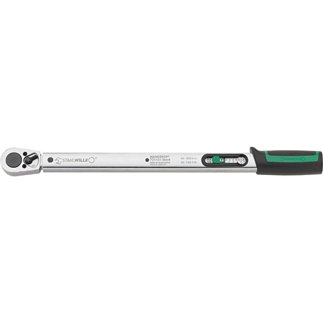 Vis detaljer for STAHLWILLE momentnøgle 1/2" MANOSKOP 721 Quick, 40-200 Nm Billede af STAHLWILLE momentnøgle 1/2" MANOSKOP 721 Quick, 40-200 Nm