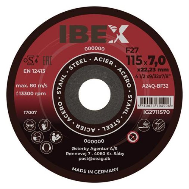 Vis detaljer for IBEX Slibeskive F27 Billede af IBEX Slibeskive F27