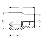 Billede af Top 1/4" torx indv. E6