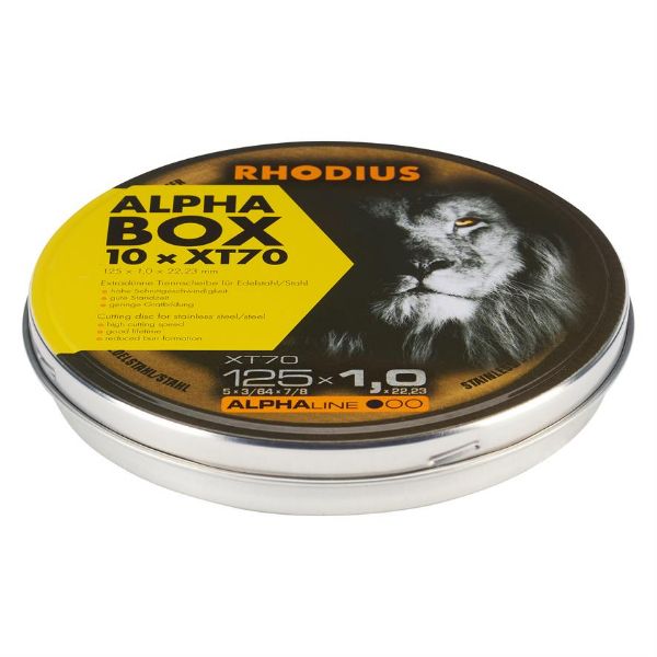 Billede af Rhodius Skæreskive XT70 125x1,0 - 10 stk. i metaldåse