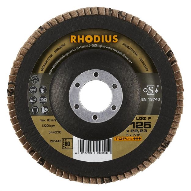 Billede af Rhodius Lamelslibeskive LGZ F 125mm Z60 Plan