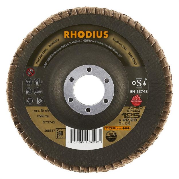 Billede af Rhodius Lamelslibeskive 125mm K60 Keramisk Jumbo Speed
