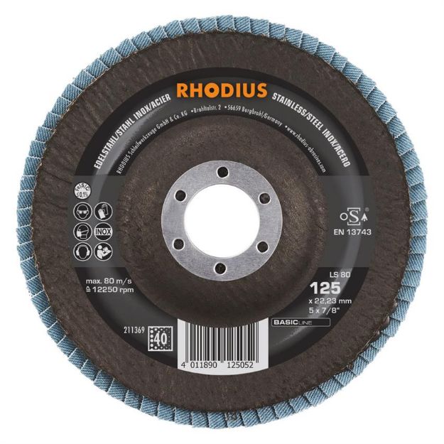 Billede af Rhodius Lamelslibeskive LS80 125mm Z40