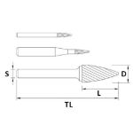 Billede af HM-fræsestift SPG spidsform (Alu) 10x20 mm