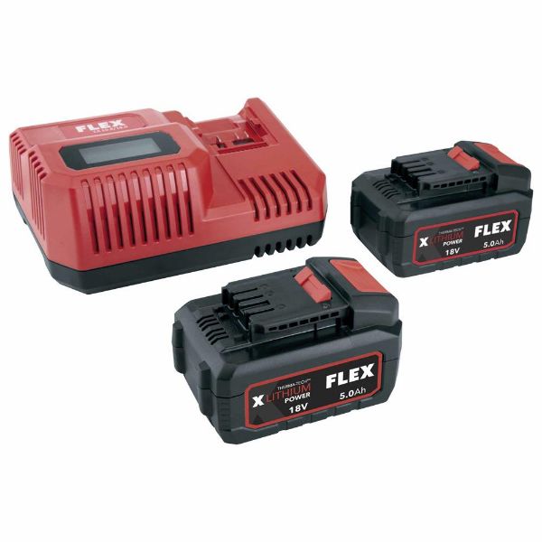 Billede af Flex akku P-sæt 55 R / 2 x 5,0 Ah batteri + lader