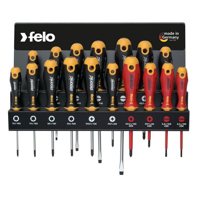 Vis detaljer for Felo skruetrækkersæt 400 XXL-Rack 17 dele Billede af Felo skruetrækkersæt 400 XXL-Rack 17 dele