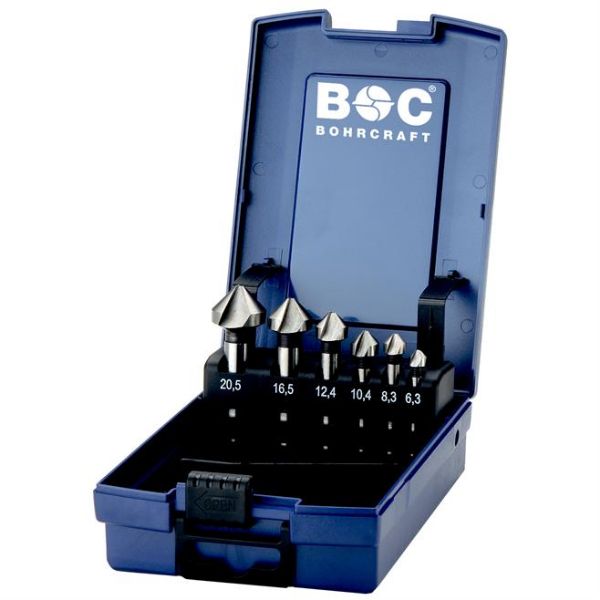 Billede af Bohrcraft Forsænkersæt KS6-K Co 6,3-20,5mm DIN 335C HSS-E Co5 90° 6 dele ABS-Box