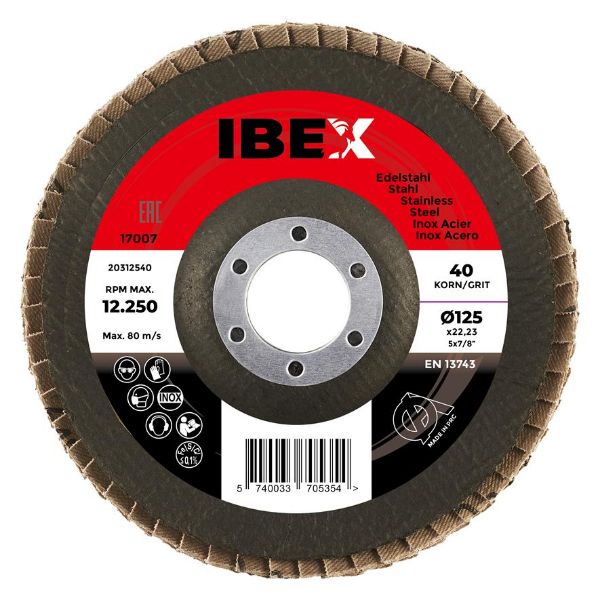 Billede af IBEX Lamelslibeskive 125 K60 Rød Keramisk