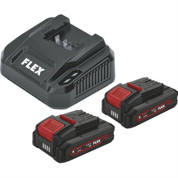 Billede af Flex akku P-Sæt 22 Q - 18V 2 x 2,5 AH batterier + lader