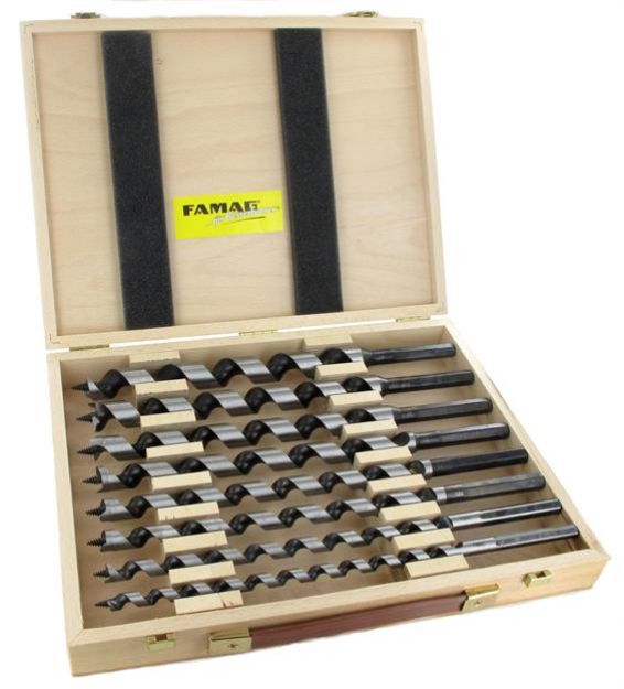 Billede af Famag træsnegleborsæt 8 dele 320/255mm. Ø 10, 12, 14, 16, 18, 20, 22, 24 mm